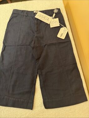 Navy Kids' Casual Flat-Front made in Italy Bermuda shorts by Magil